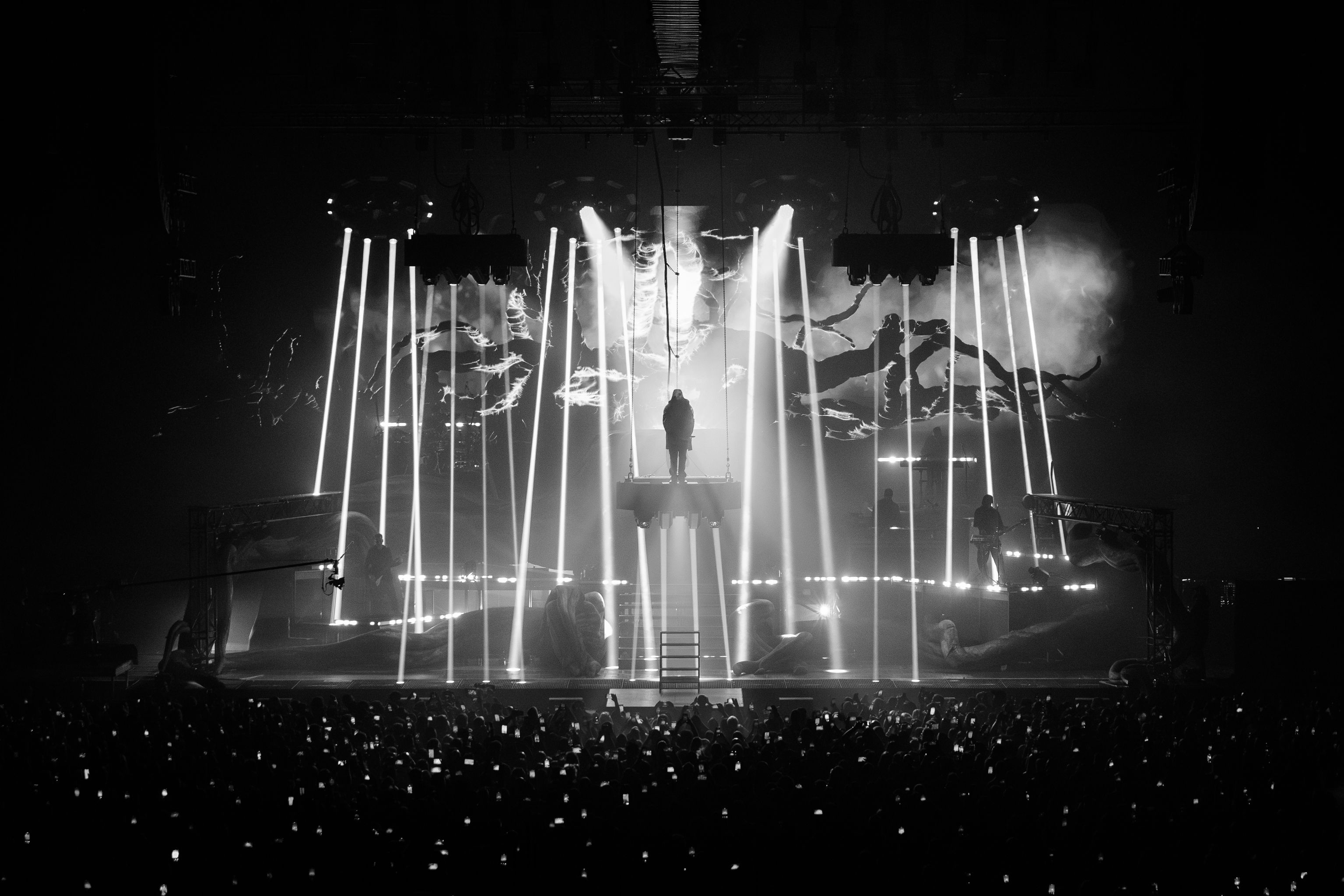 Bertil Mark's giant stage plant on the Kontra K Arena Tour 2025 stage